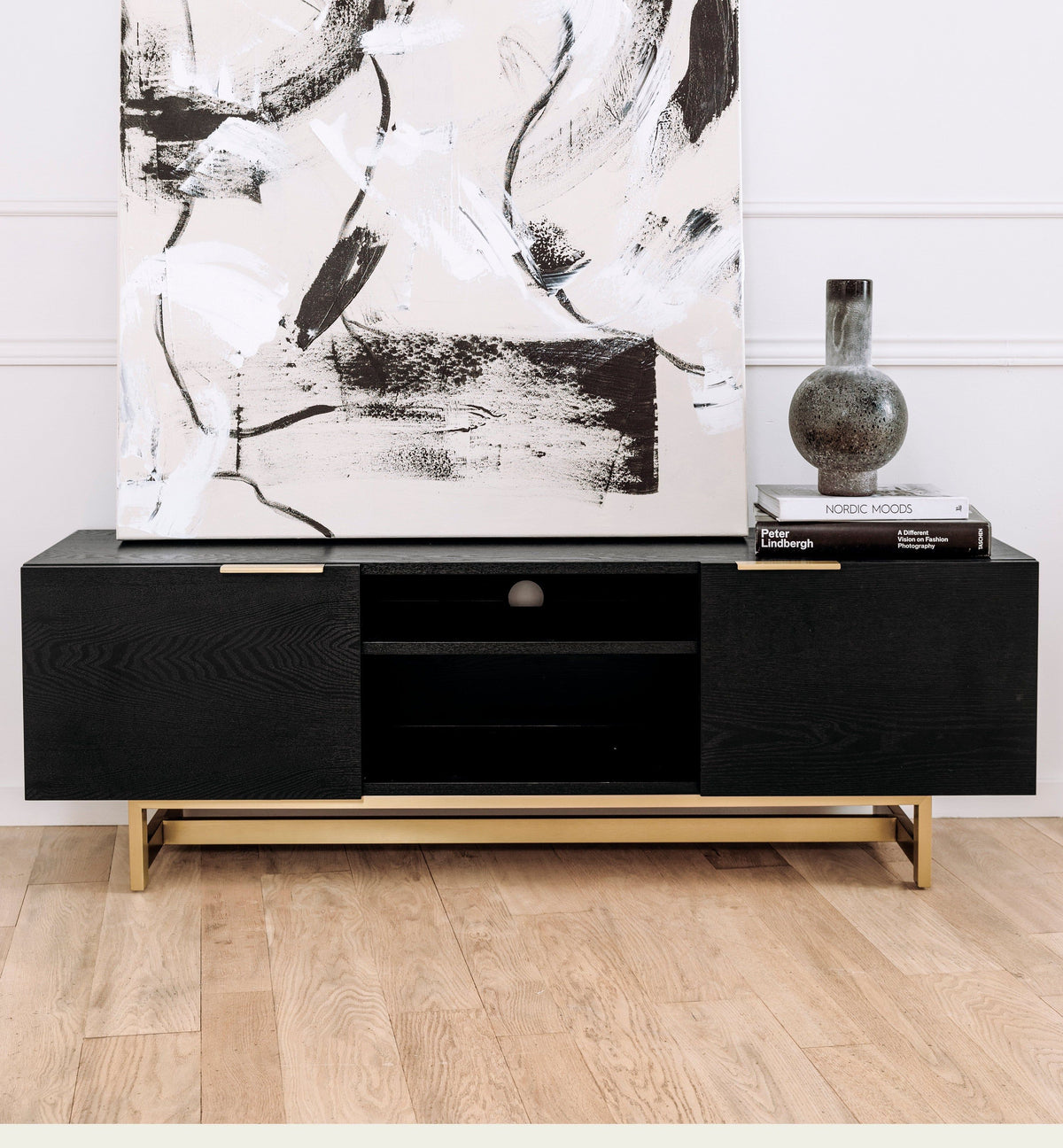 Meuble TV Stark en bois - Noir
