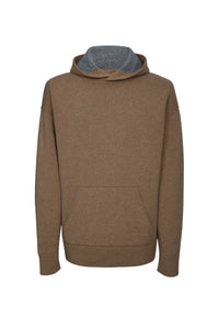 Sweat à capuche unisexe Claude en cachemire réversible - Camel & Gris Clair