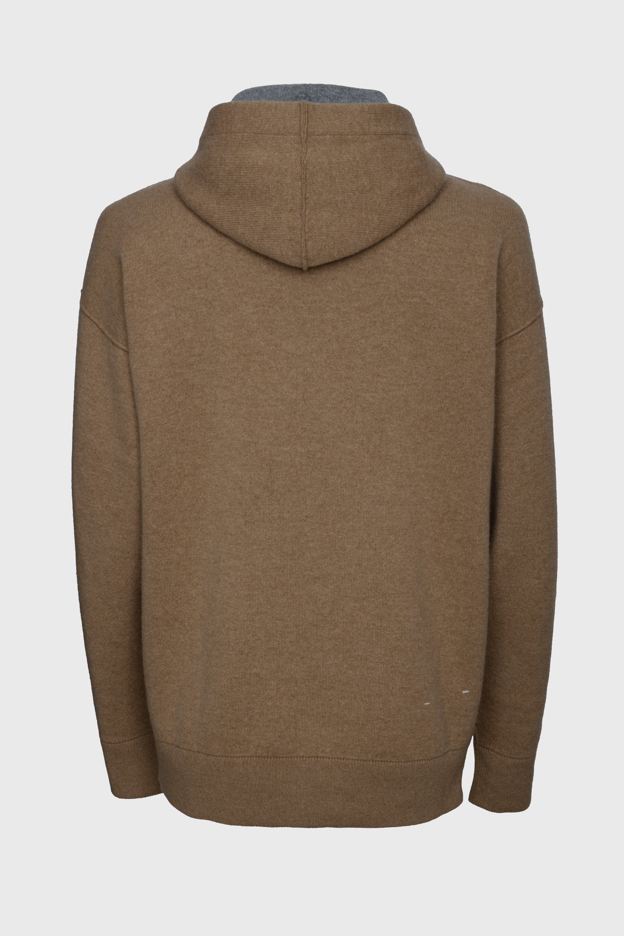 Sweat à capuche unisexe Claude en cachemire réversible - Camel & Gris Clair
