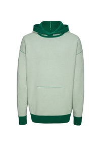 Sweat à capuche unisexe Claude en cachemire réversible - Vert Golf & Lait