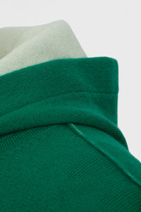 Sweat à capuche unisexe Claude en cachemire réversible - Vert Golf & Lait