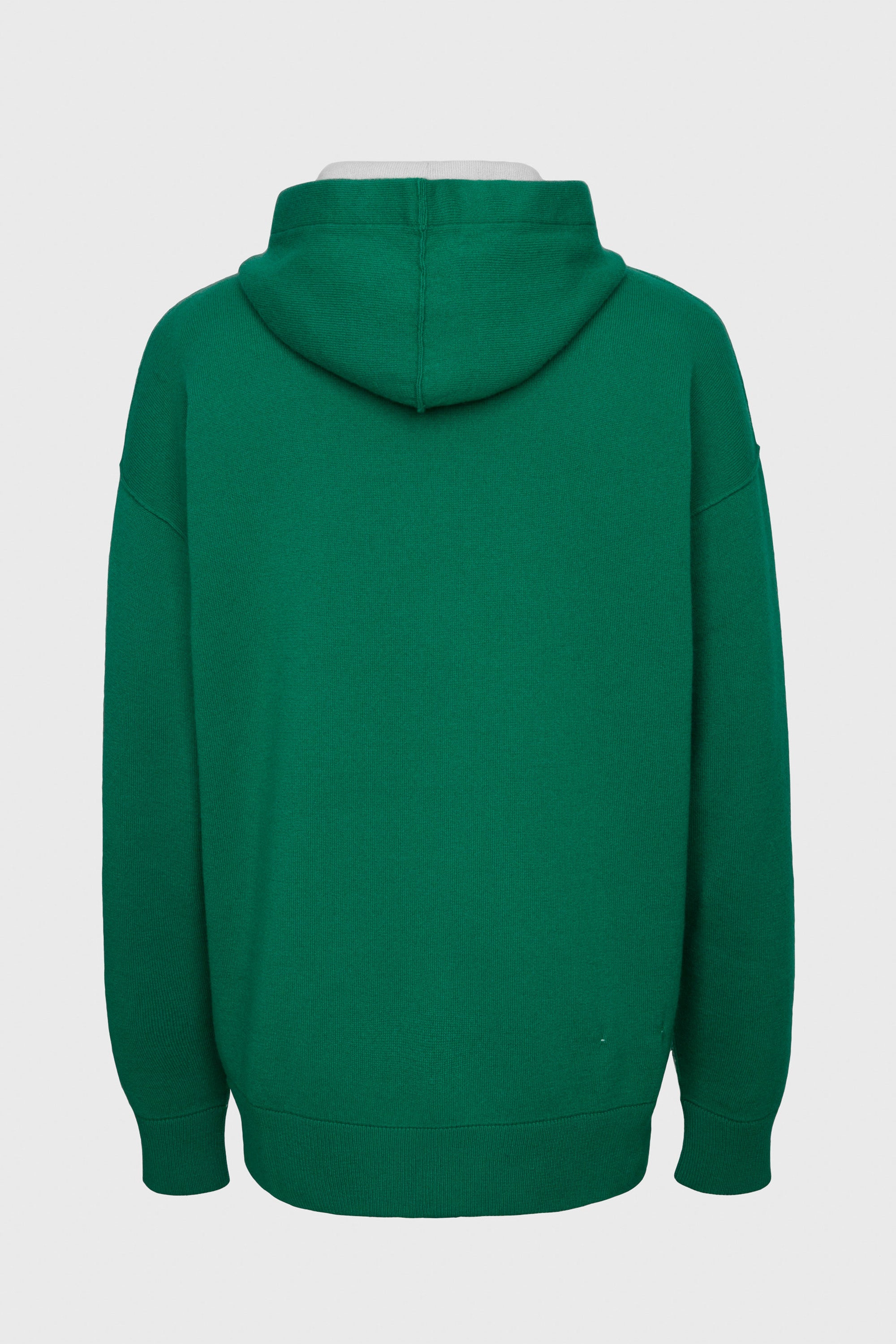 Sweat à capuche unisexe Claude en cachemire réversible - Vert Golf & Lait