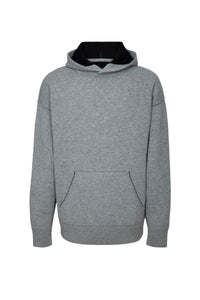 Sweat à capuche unisexe Driss en cachemire réversible - Gris Clair & Noir