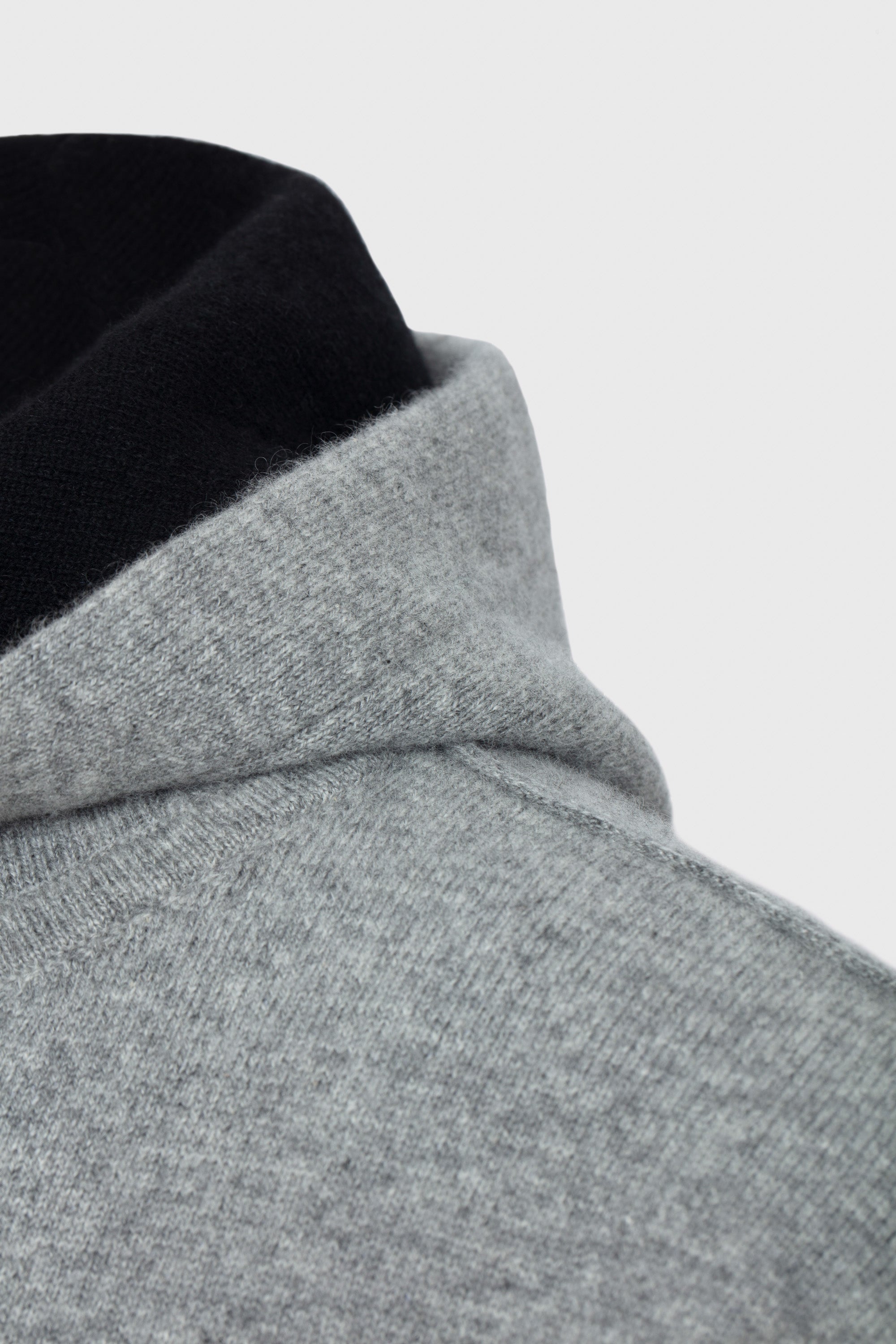 Sweat à capuche unisexe Driss en cachemire réversible - Gris Clair & Noir
