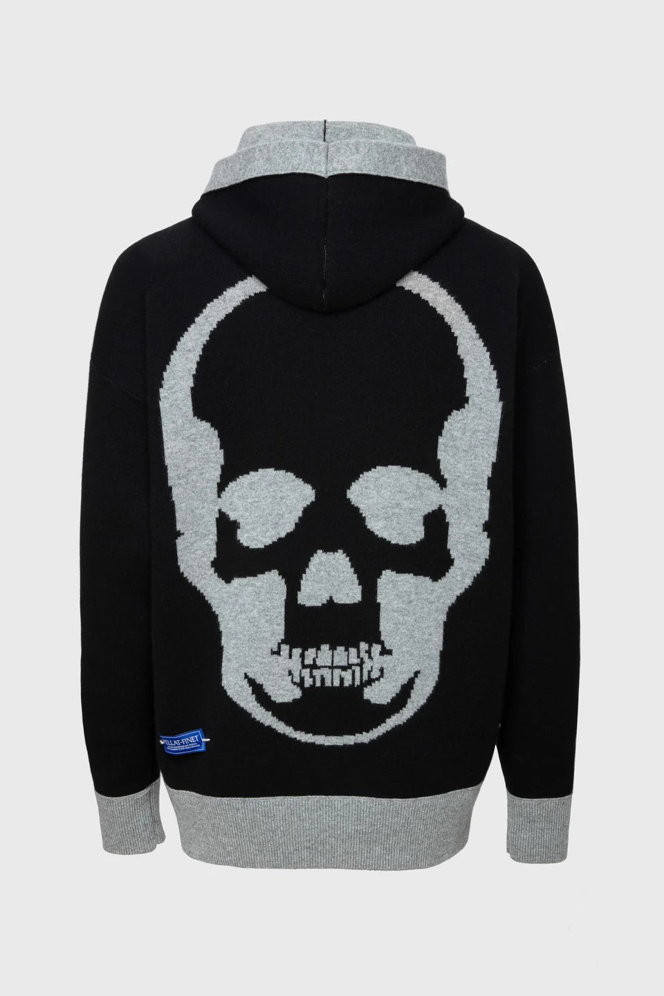 Sweat à capuche unisexe Driss en cachemire réversible - Gris Clair & Noir