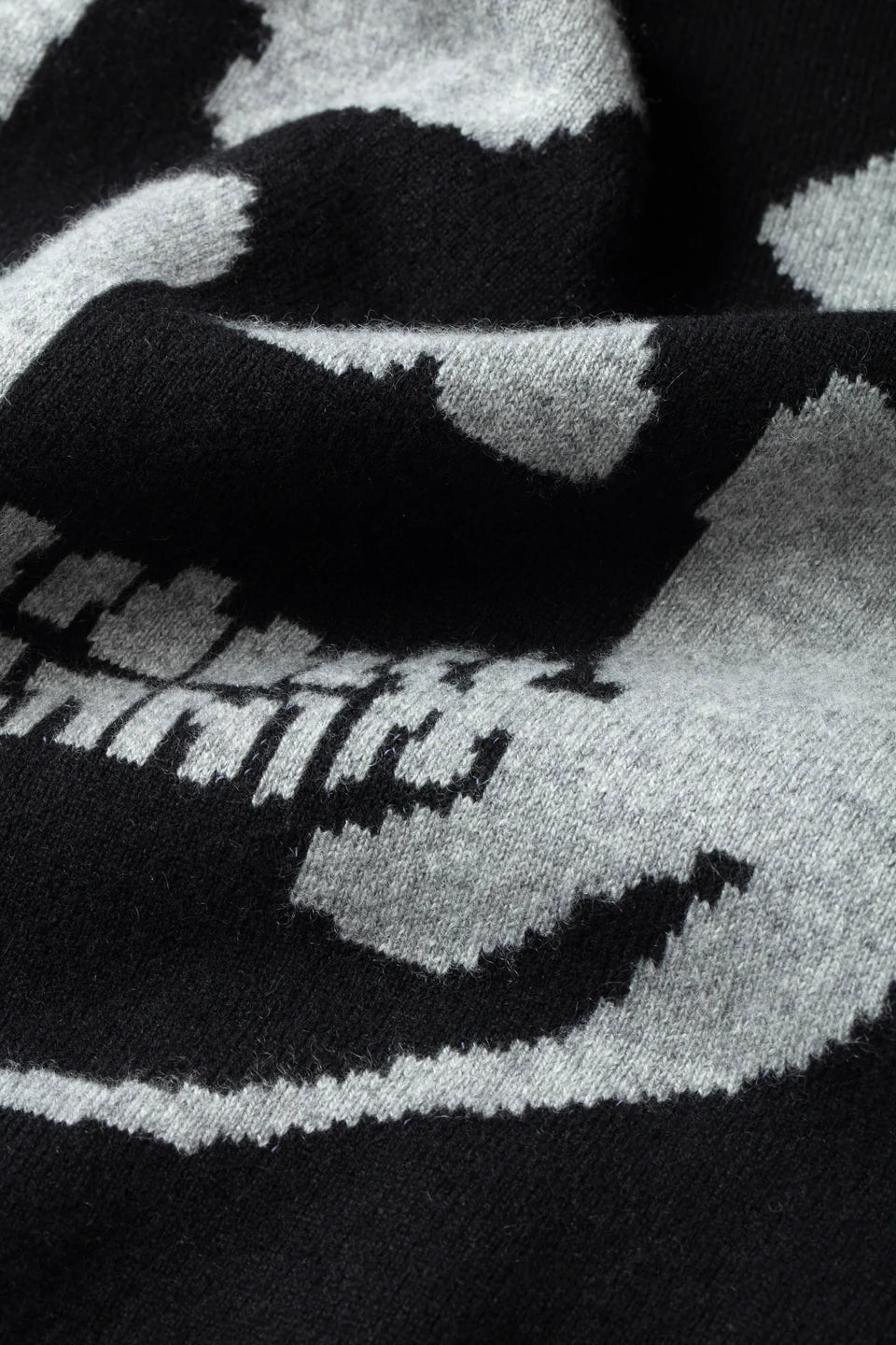 Sweat à capuche unisexe Driss en cachemire réversible - Gris Clair & Noir