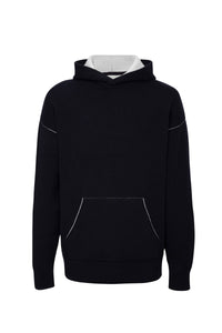 Sweat à capuche unisexe Driss en cachemire réversible - Encre & Lait