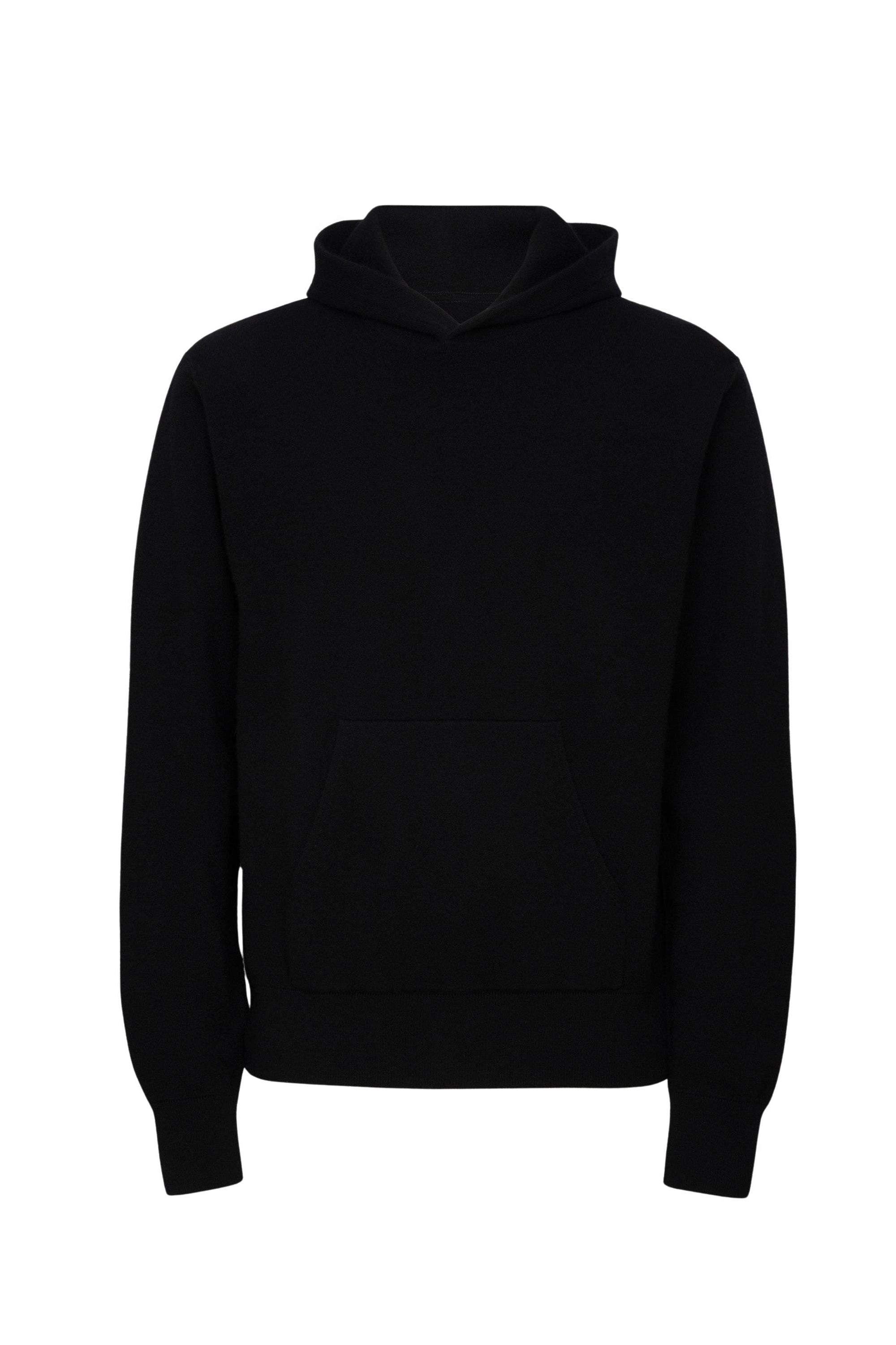 Sweat à capuche unisexe Sascha en cachemire - Noir