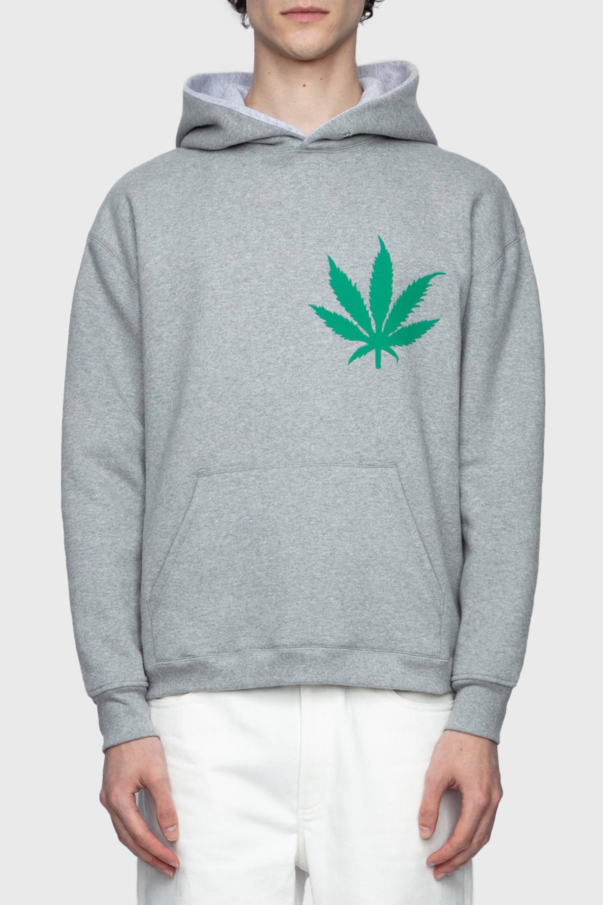 Sweat à capuche unisexe Jackie Cana en coton - Gris & Vert Golf