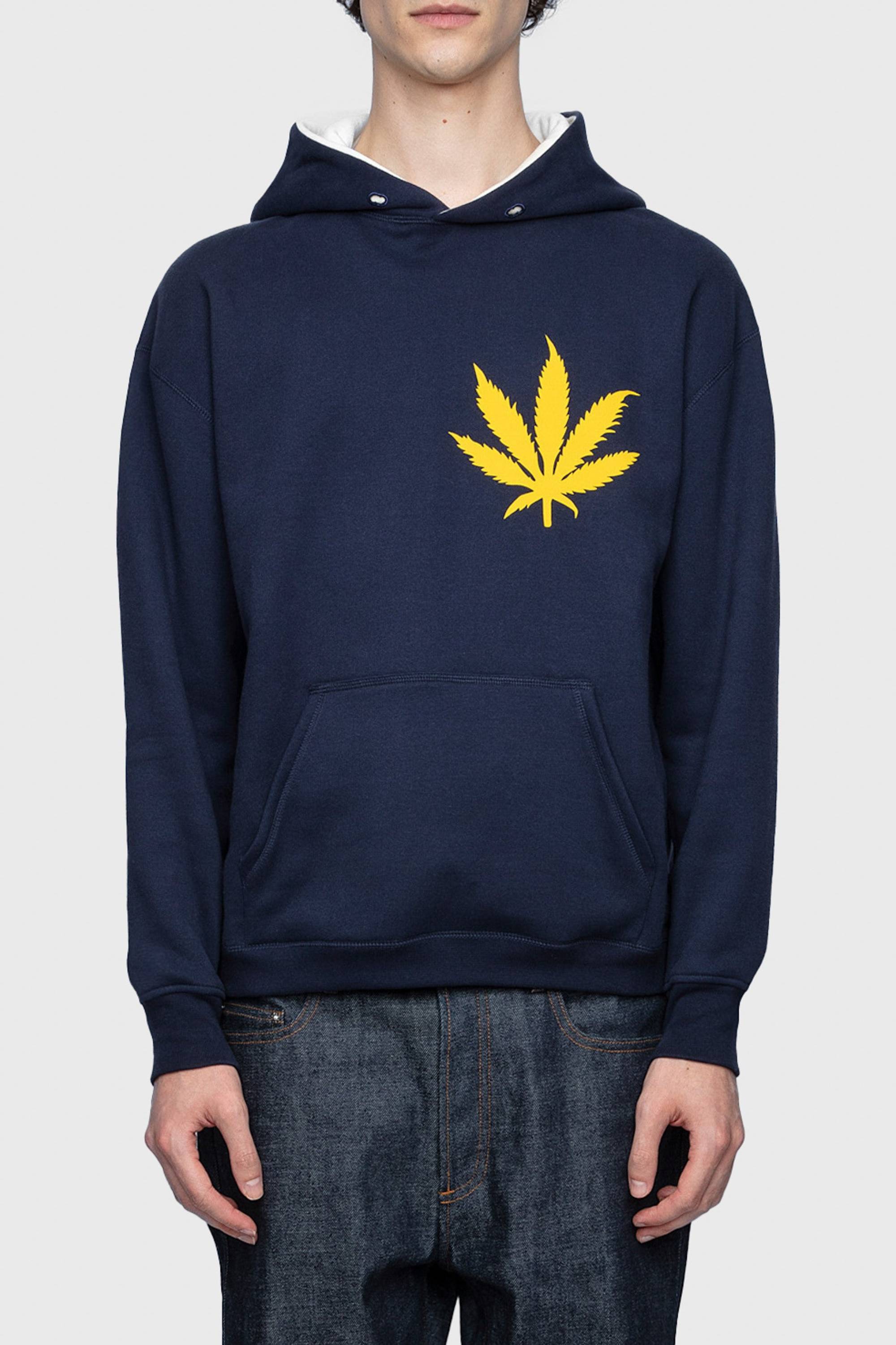 Jackie Cana unisex cotton hoodie - Ink & Yellow