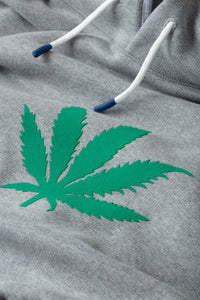 Sweat à capuche unisexe Jackie Cana en coton - Gris & Vert Golf