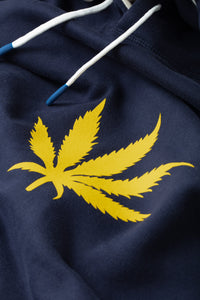 Jackie Cana unisex cotton hoodie - Ink & Yellow