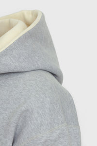 Sweat à capuche unisexe Jackie Cana en coton - Gris Clair & Lait