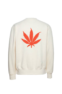 Sweatshirt unisexe Sam Cana en coton - Lait & Tangerine