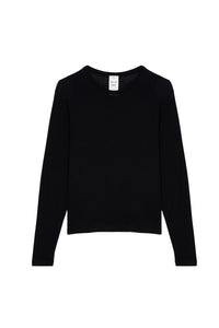 Unisex long-sleeved cotton Terry T-shirt - Black