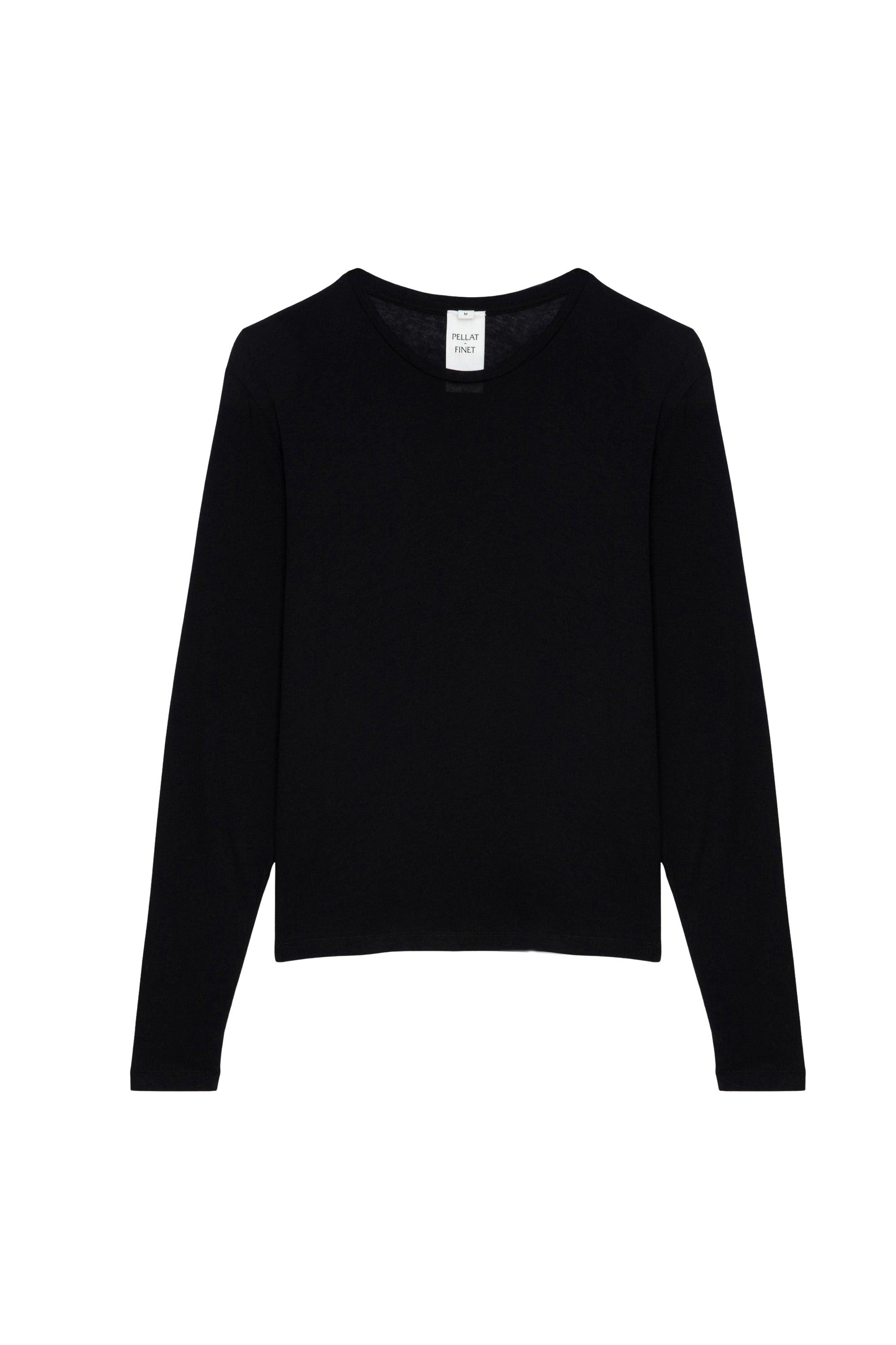 Unisex long-sleeved cotton Terry T-shirt - Black