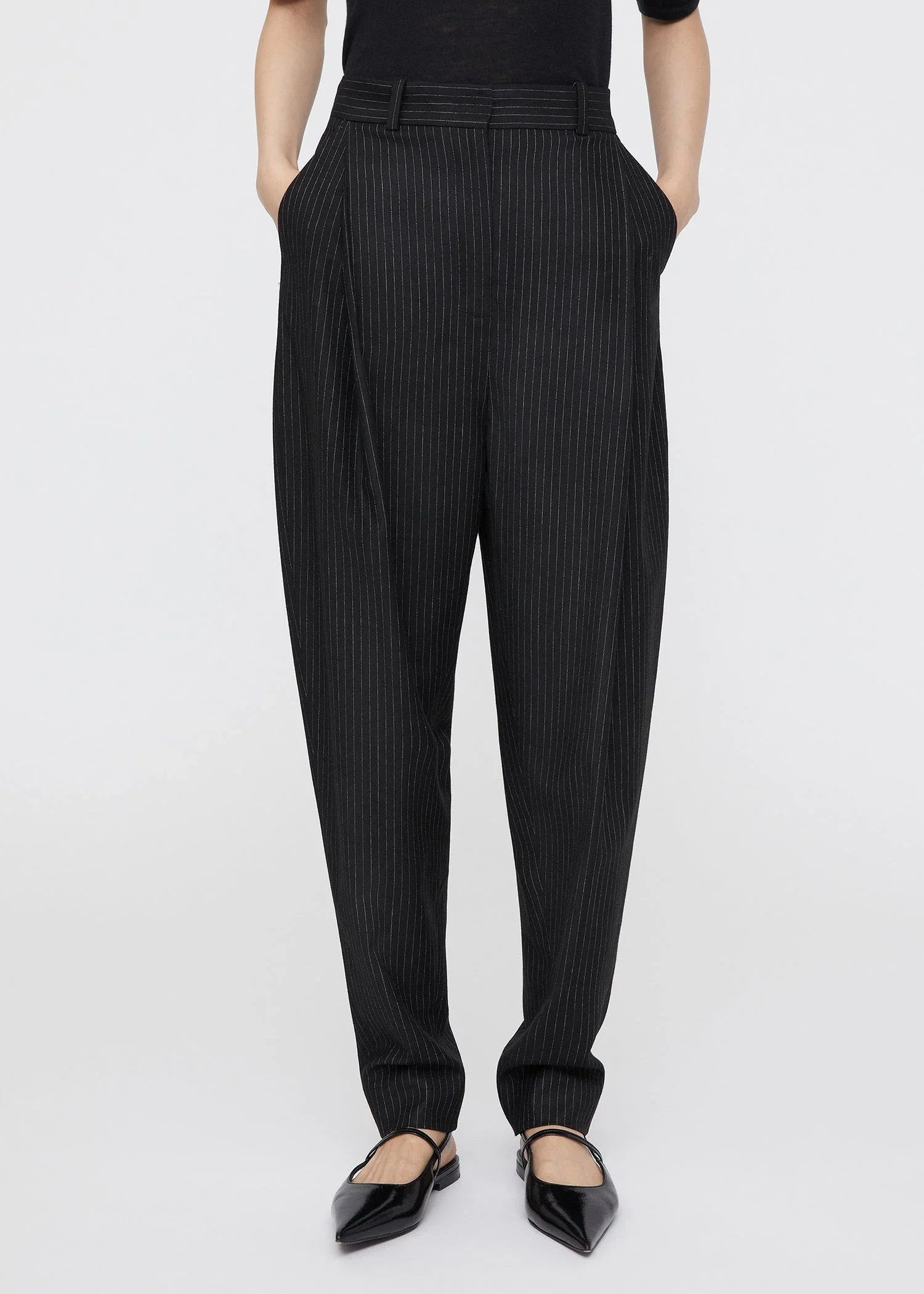 Pantalon fuselé - Black Pinstripe