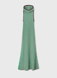 GREEN HOODED TUNIC DRESS