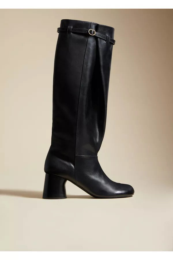 Admiral knee-high boot in leather - Black