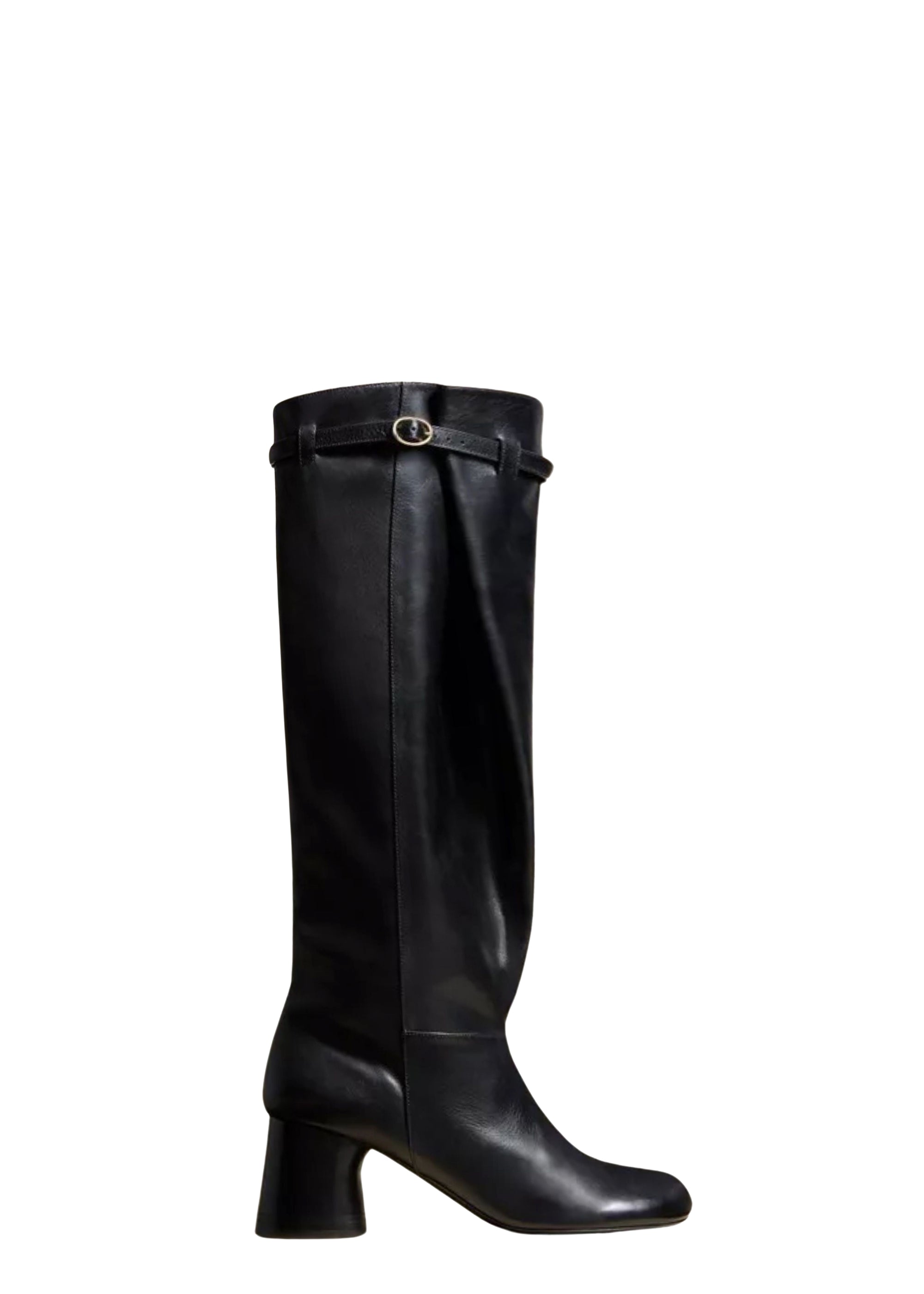 Admiral knee-high boot in leather - Black