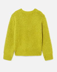 50's wool V-neck jumper - Chartreuse