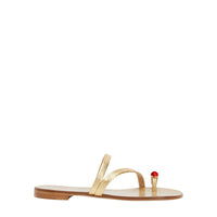 Sandales Febe Lacquered en cuir - Doré