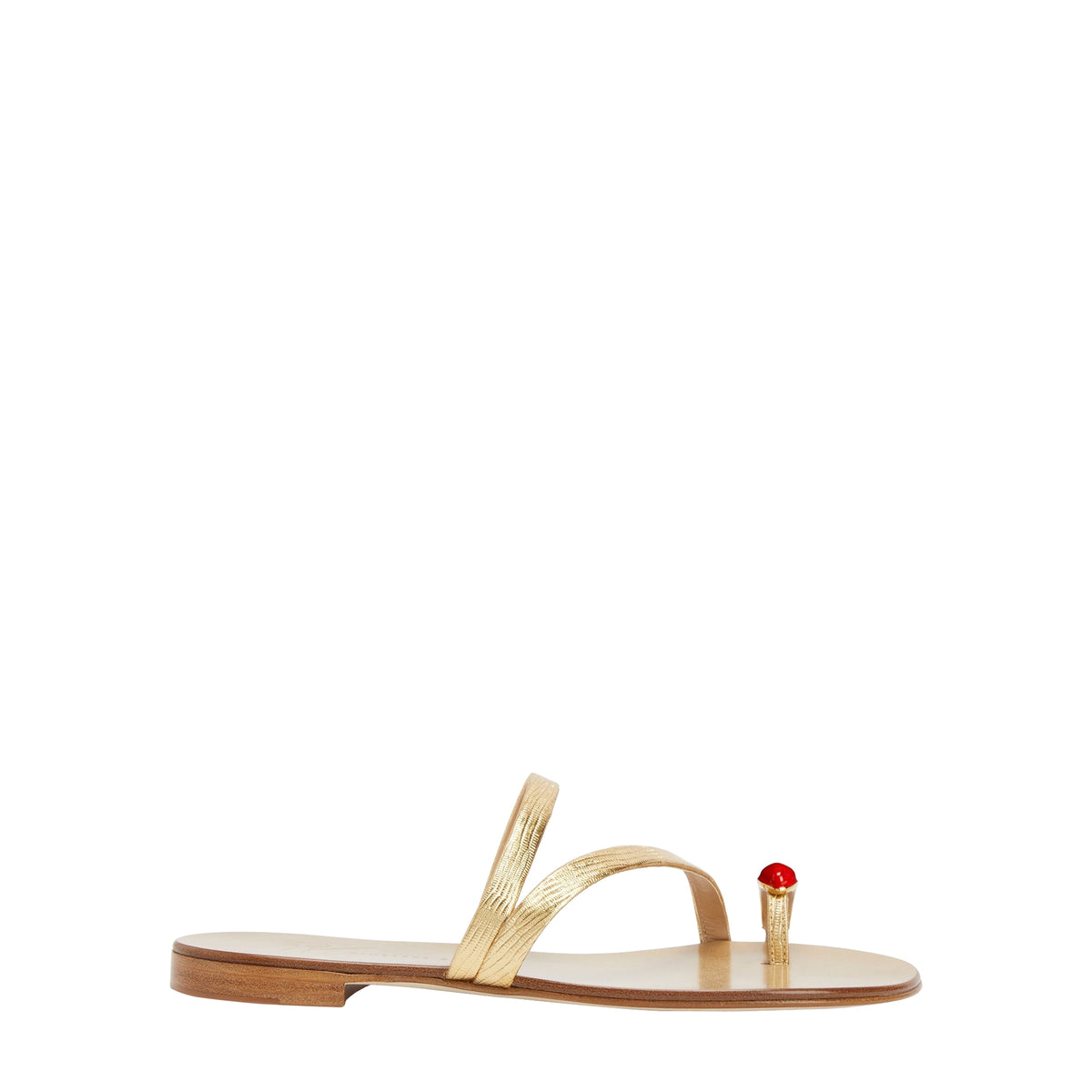 Sandales Febe Lacquered en cuir - Doré