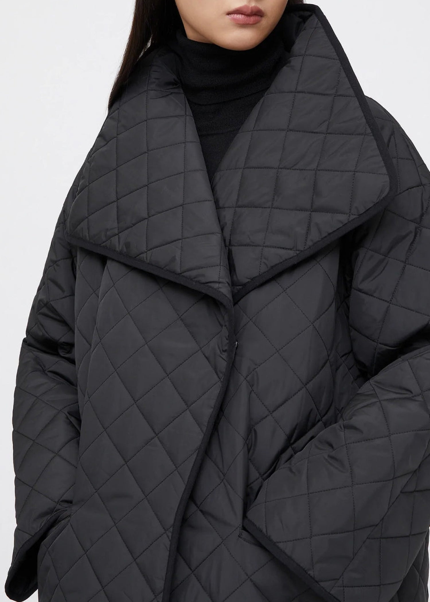 Manteau long matelassé - Black