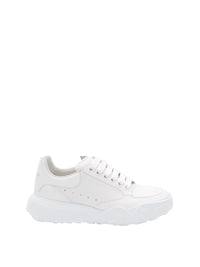 Lace-up leather trainers - White