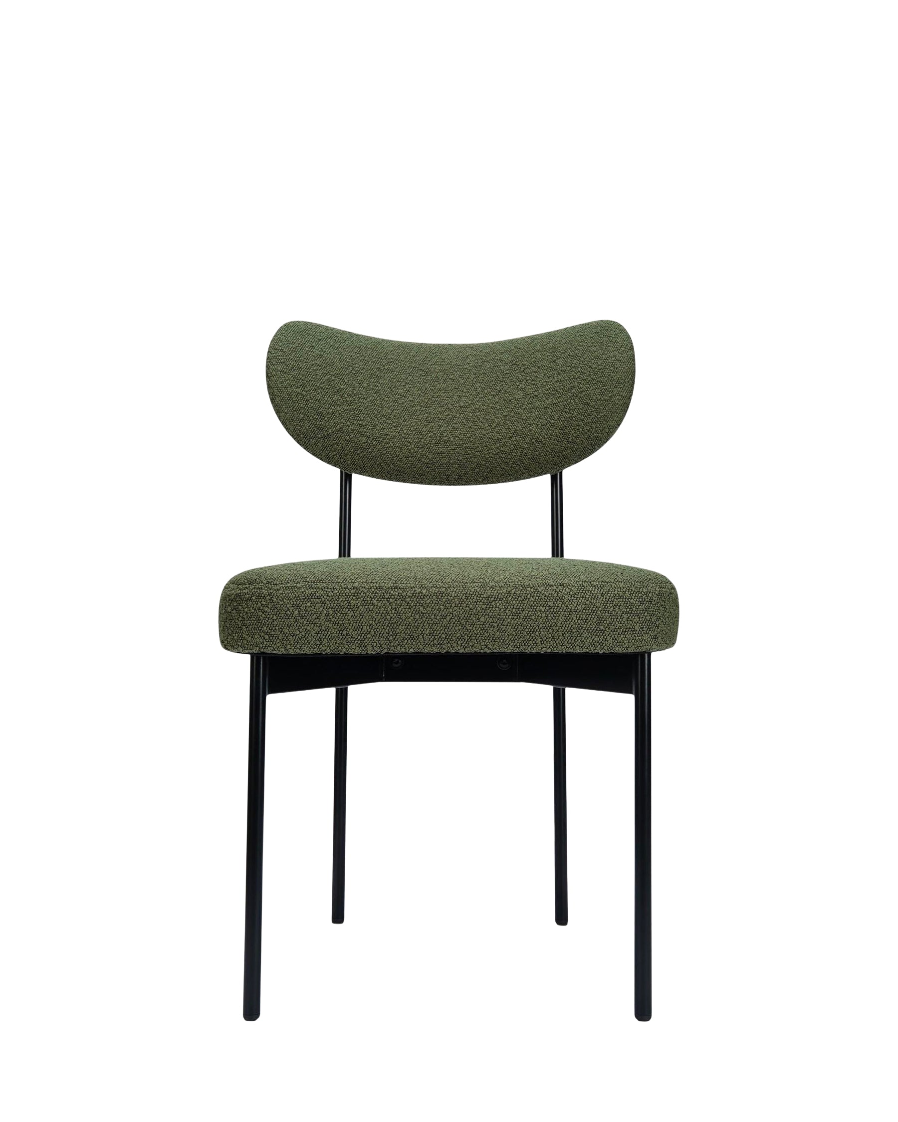 Chaise Jasper en tissu bouclé - Vert kaki