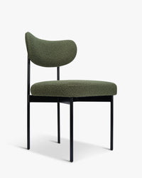 Chaise Jasper en tissu bouclé - Vert kaki