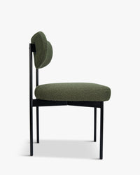 Chaise Jasper en tissu bouclé - Vert kaki