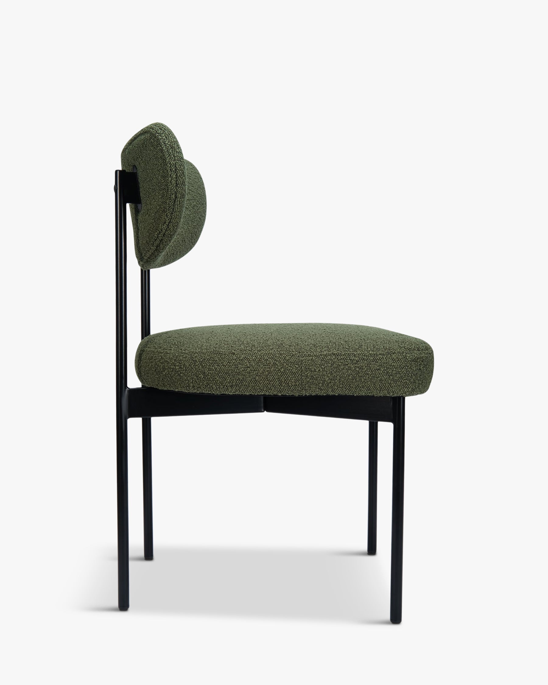 Chaise Jasper en tissu bouclé - Vert kaki