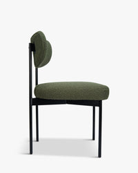 Chaise Jasper en tissu bouclé - Vert kaki