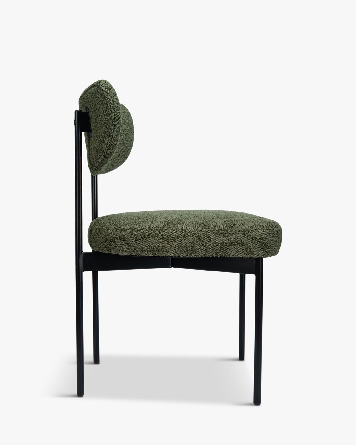 Chaise Jasper en tissu bouclé - Vert kaki