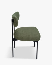 Chaise Jasper en tissu bouclé - Vert kaki