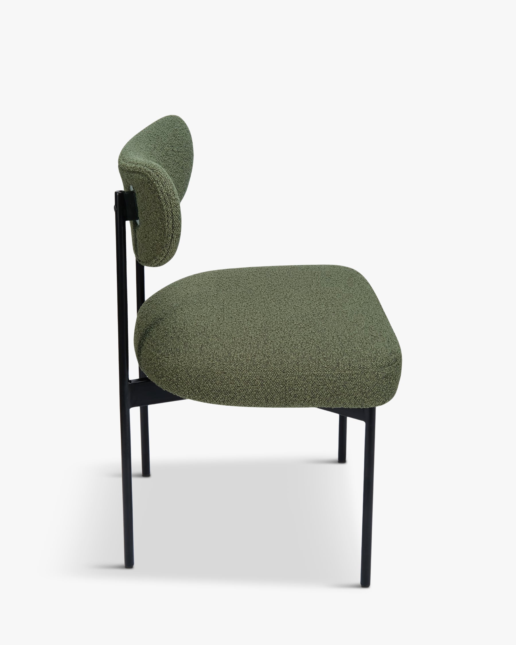 Chaise Jasper en tissu bouclé - Vert kaki