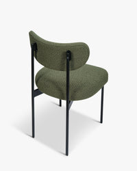 Chaise Jasper en tissu bouclé - Vert kaki