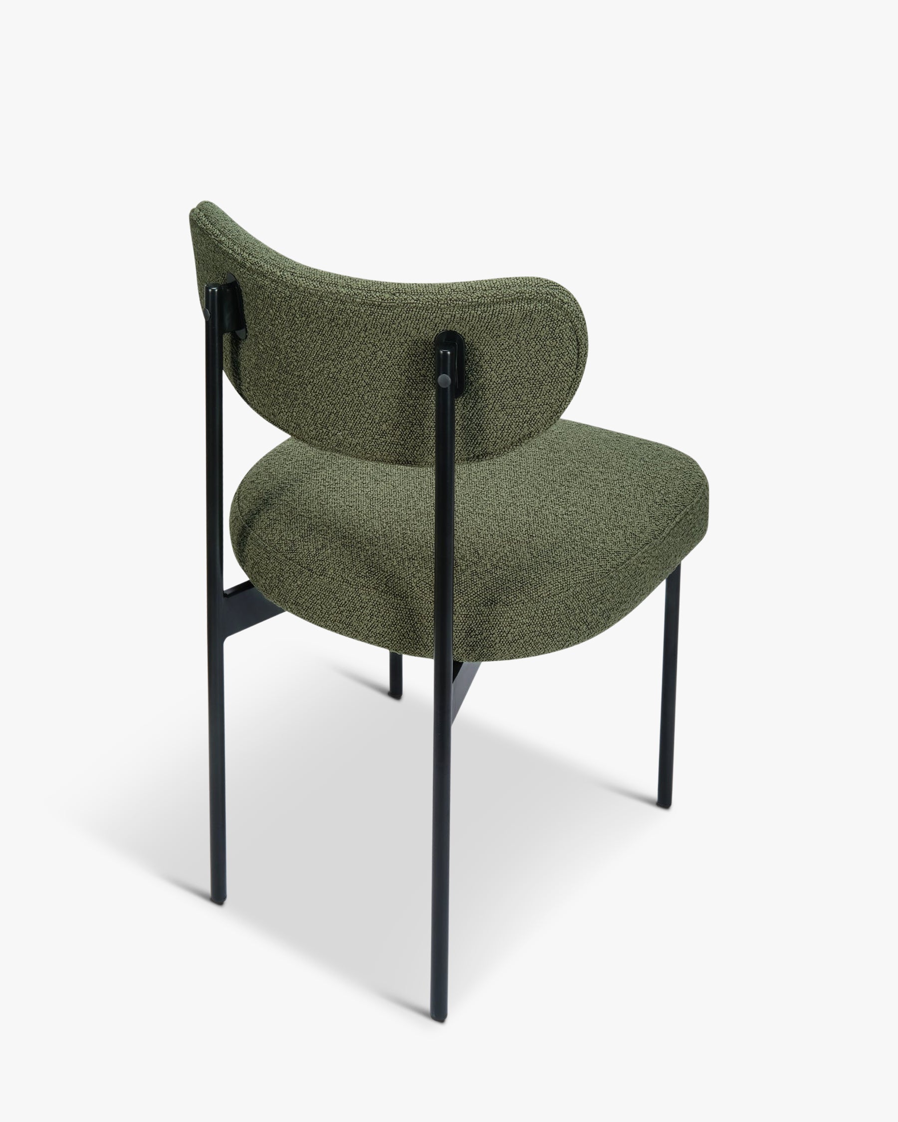 Chaise Jasper en tissu bouclé - Vert kaki