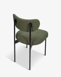 Chaise Jasper en tissu bouclé - Vert kaki