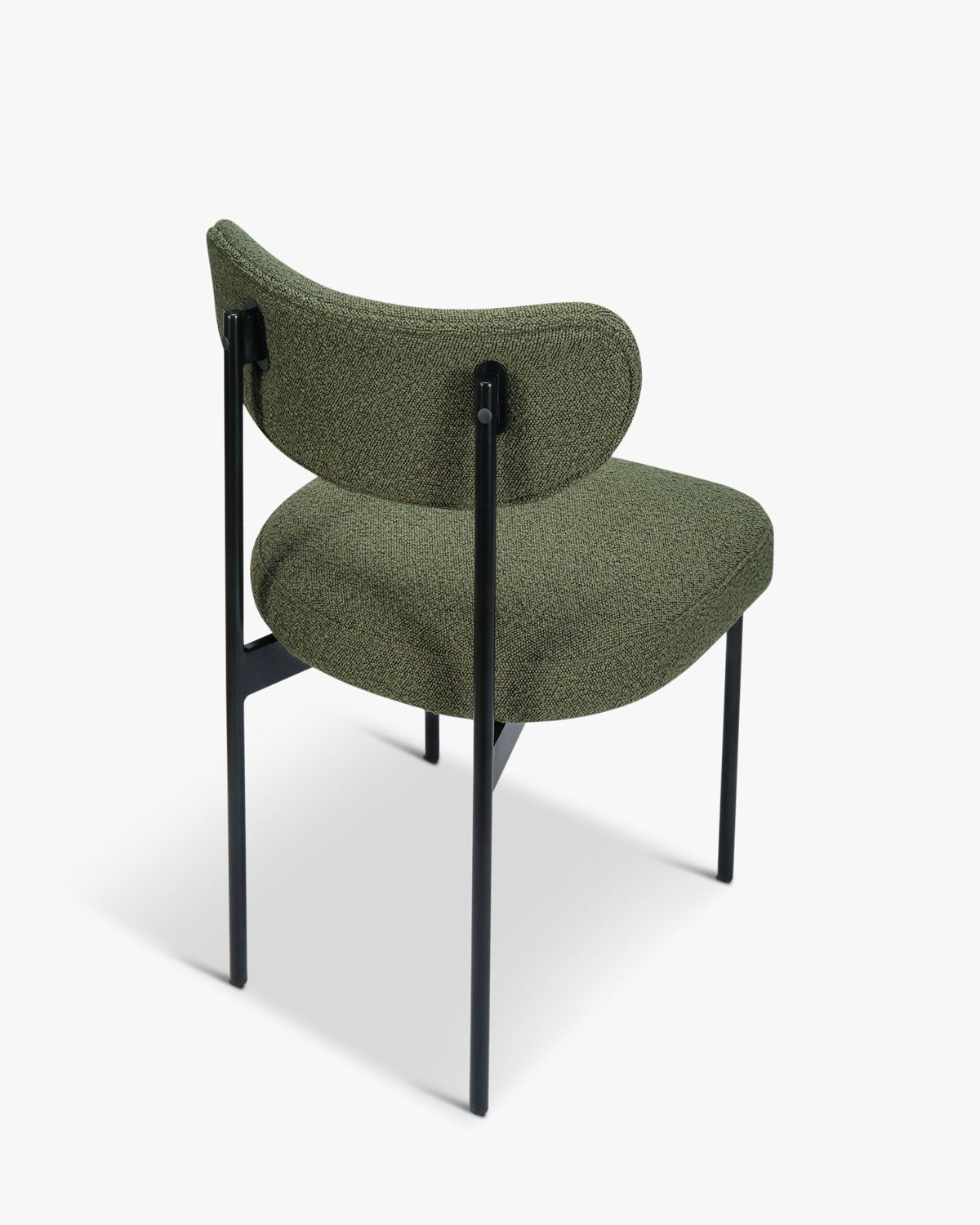 Chaise Jasper en tissu bouclé - Vert kaki