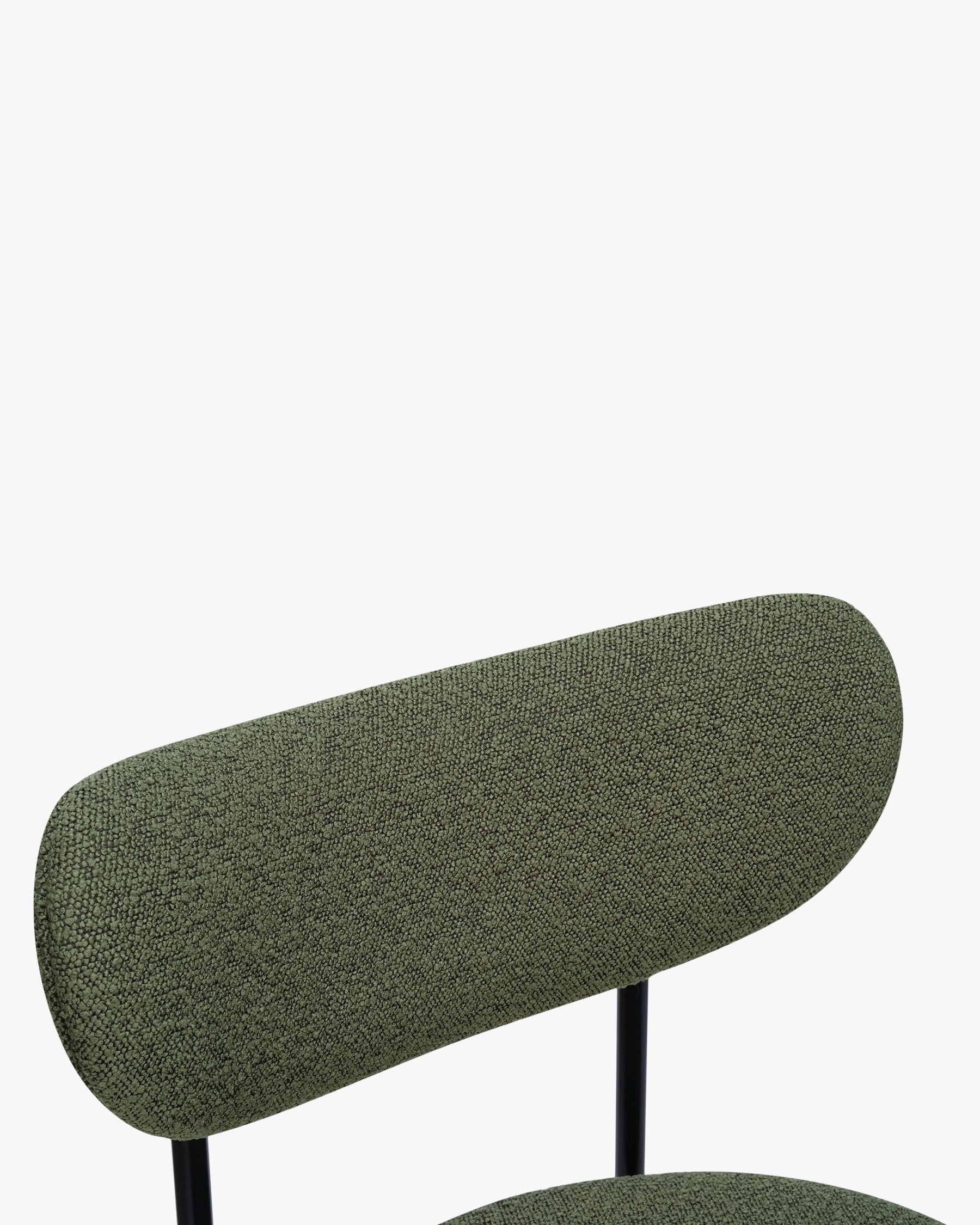 Chaise Jasper en tissu bouclé - Vert kaki