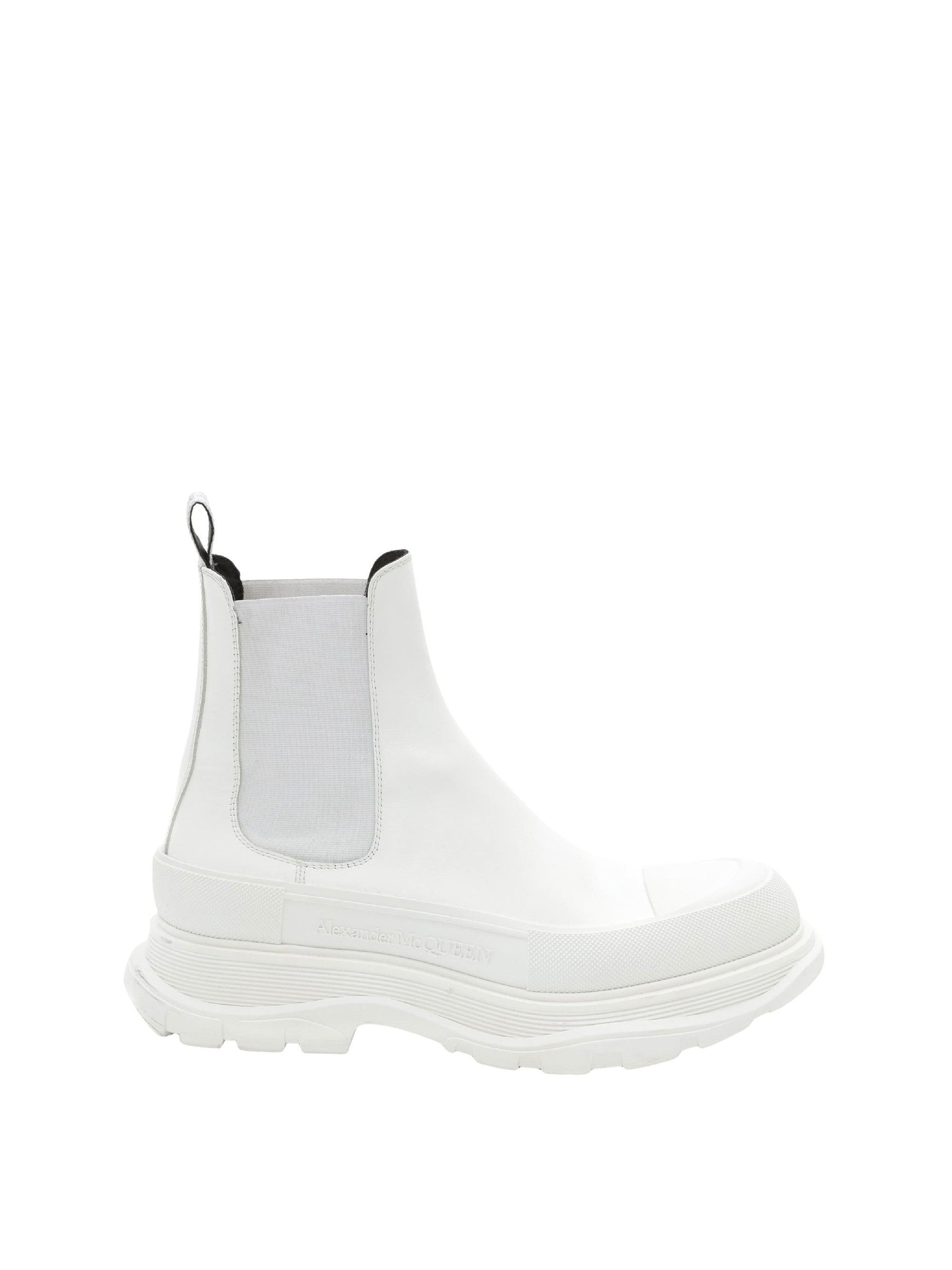Sneakers montantes Chelsea en cuir - White Silver