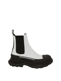 Sneakers montantes Chelsea en cuir - White