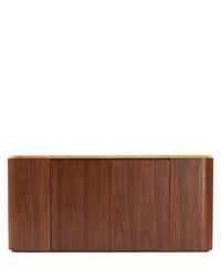 Buffet Orion en bois et pierre de Travertin - Travertin