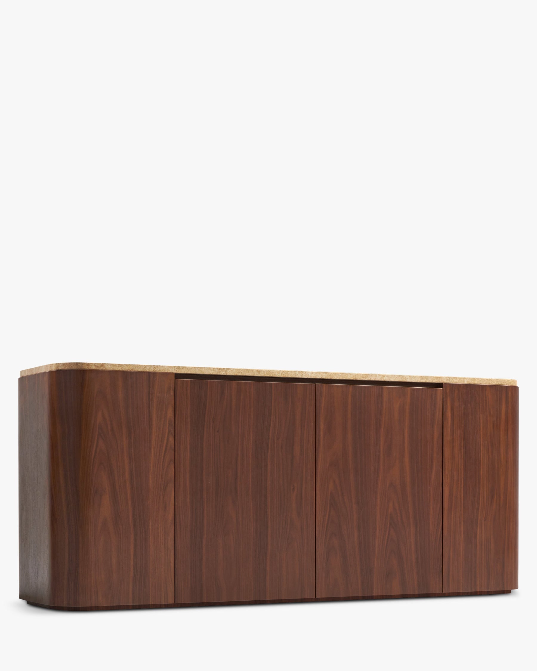 Buffet Orion en bois et pierre de Travertin - Travertin