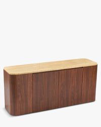 Buffet Orion en bois et pierre de Travertin - Travertin