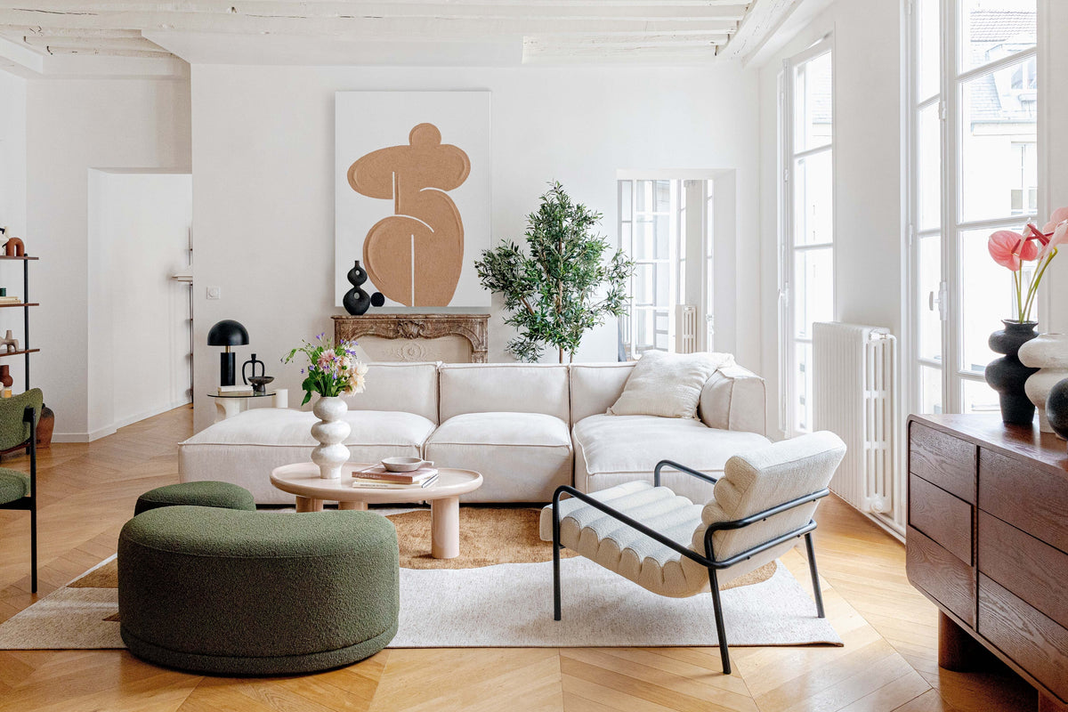 Banc cosy Enzo - Vert Kaki Bouclé