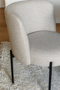 Chaise Ray - Beige Sésame & Métal Noir