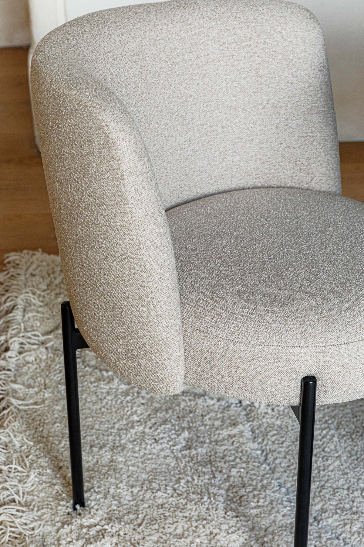 Chaise Ray - Beige Sésame & Métal Noir